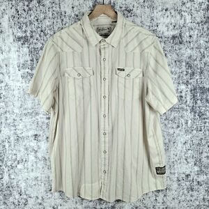 Howler Brothers Toyota Land Cruiser Western Shirt Mens XL Cream Striped